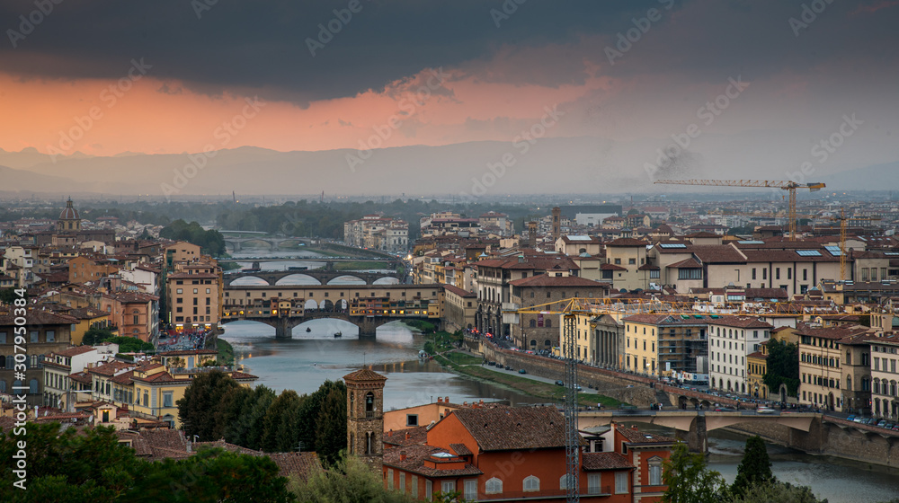 Skyline of Florence city in Italy