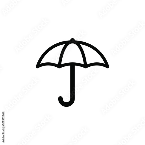 umbrella icon with black on white background, vector image.