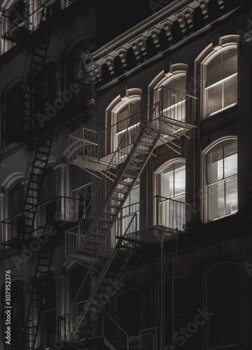 New York, December, 2017, Interior lights in a building in Soho