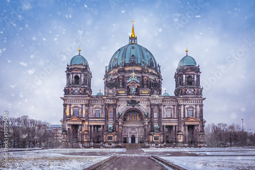 Berlin Cathedral Berliner Dom in winter Germany