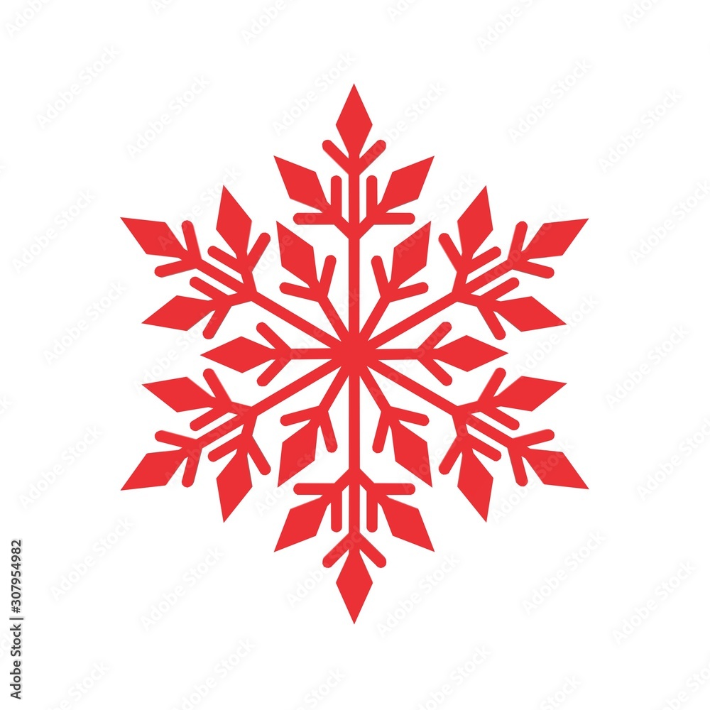 Obraz premium red snowflake on white background