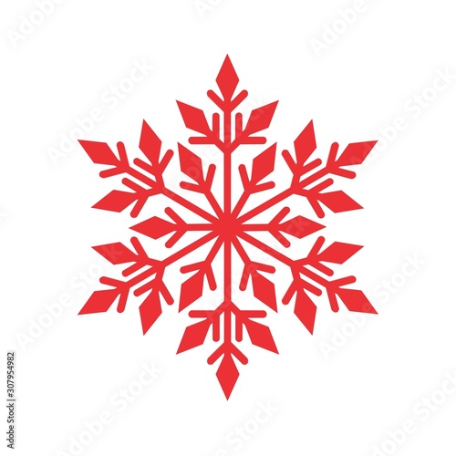 red snowflake on white background