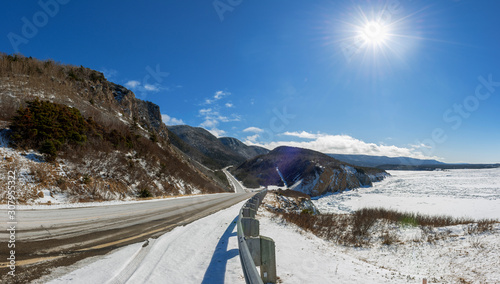 Εκτύπωση καμβά Frozen road in Cape Breton, Nova Scotia