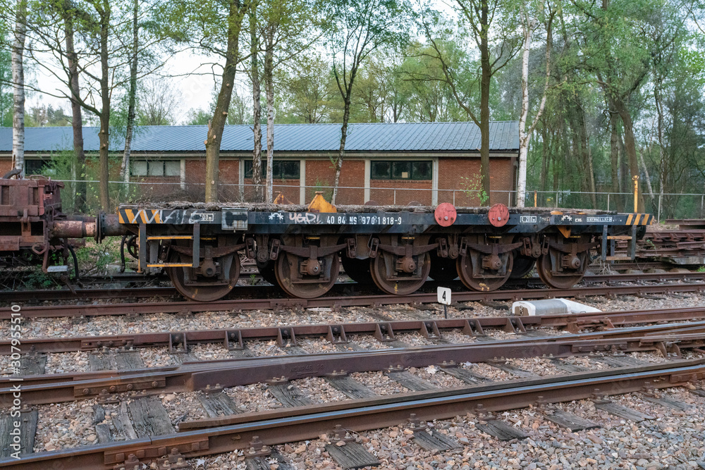 Railway cars at Loenen on VSM tracks in The Netherlands