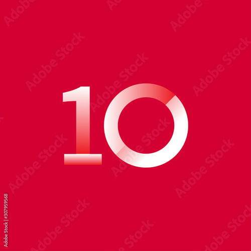 10 Years Anniversary Celebration Gradient Vector Template Design Illustration