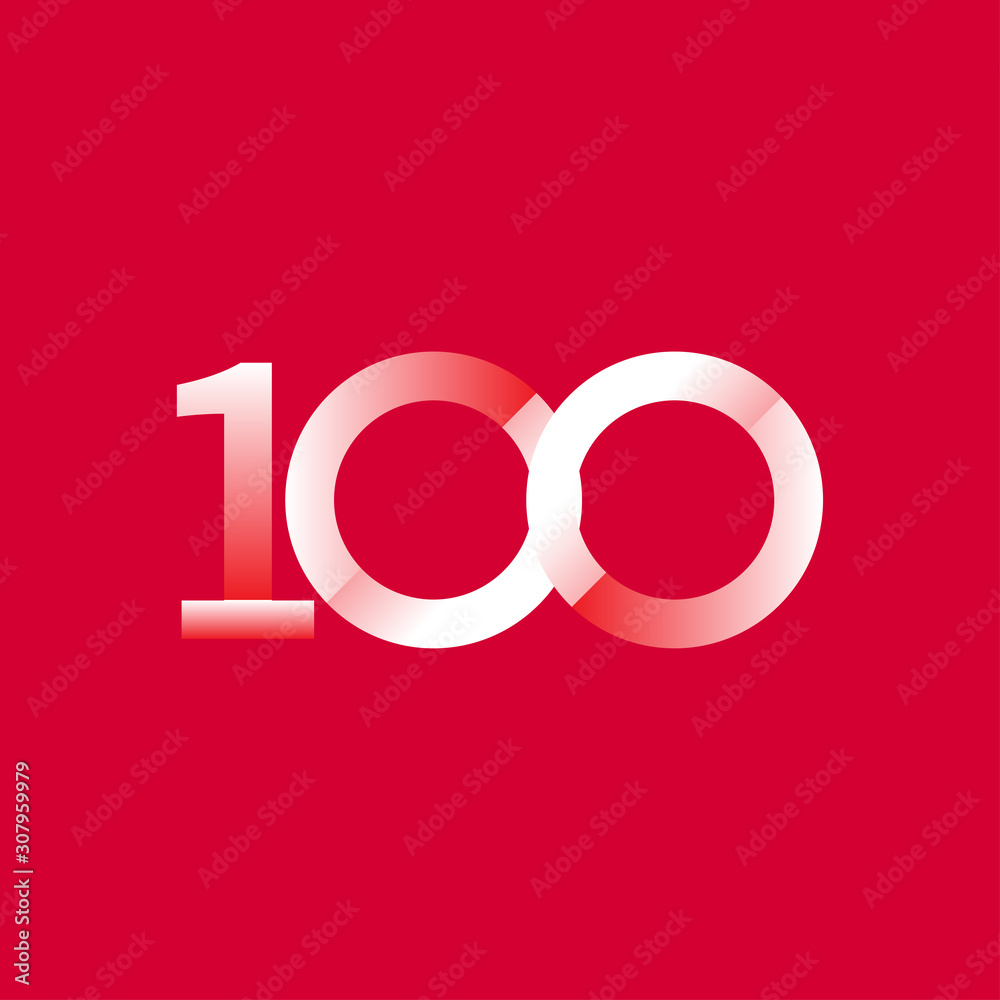 100 Years Anniversary Celebration Gradient Vector Template Design Illustration 100 Years Anniversary Celebration Gradient Vector Template Design Illustration
