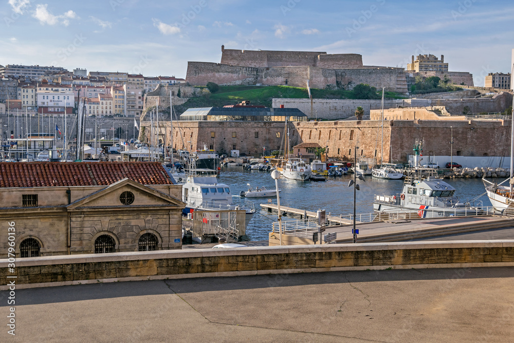  Old Port and Fort Saint-Nicolas in Marseille, France