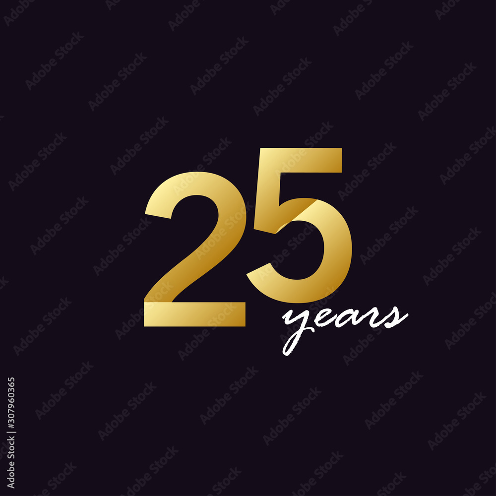 25 Years Anniversary Celebration Gradient Vector Template Design Illustration 25 Years Anniversary Celebration Gradient Vector Template Design Illustration