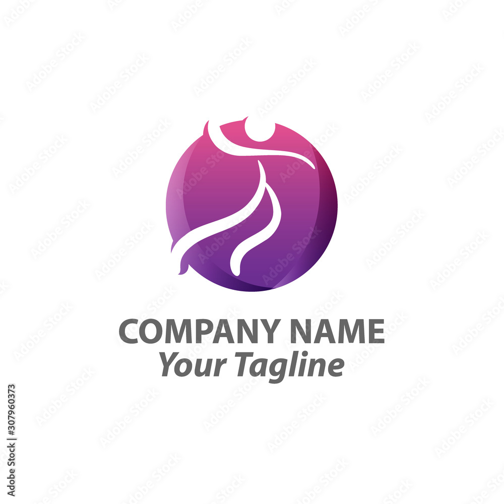 Creative people logo design vector template element
