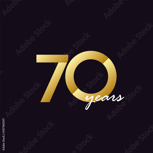 70 Years Anniversary Celebration Gradient Vector Template Design Illustration