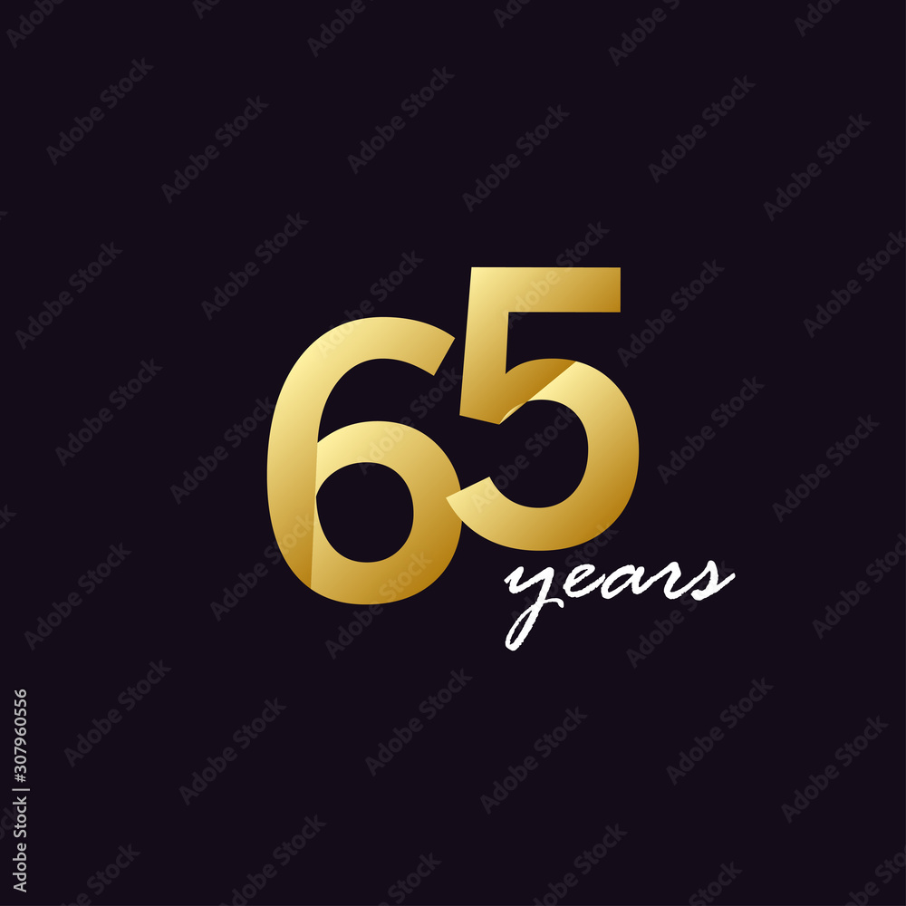 65 Years Anniversary Celebration Gradient Vector Template Design Illustration 65 Years Anniversary Celebration Gradient Vector Template Design Illustration