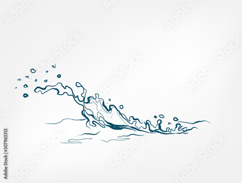 splash vector isolated line water drop