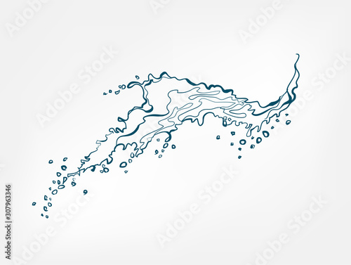 splash vector isolated line water drop