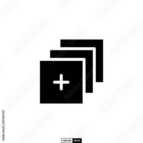 Add button icon, design inspiration vector template for interface and any purpose