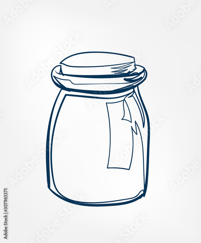 glass can line vector clip art isolated cosmetics