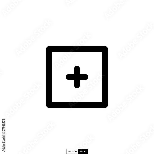 Add button icon, design inspiration vector template for interface and any purpose