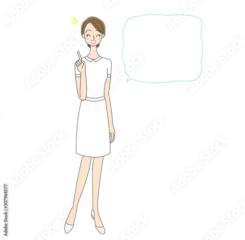 看護師と吹き出しのイラスト