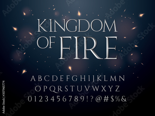 Chisel style vector alphabet design