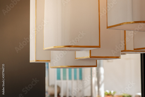 Many lamps in the coffee shop