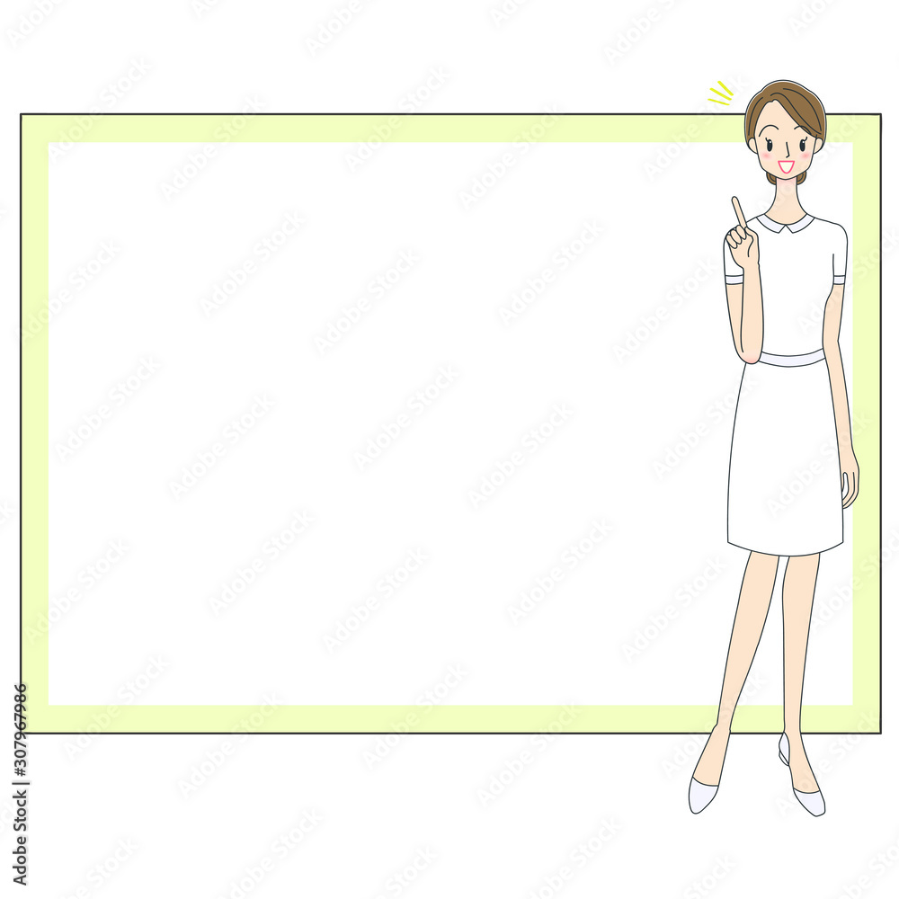 看護師とホワイトボードのイラスト