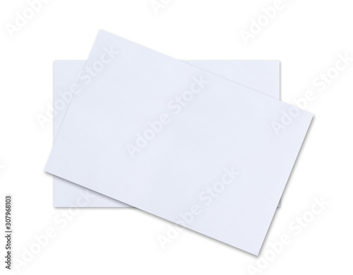 Bank white paper isolated on white background with clipping path.