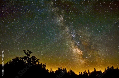 A clear Milky Way galaxy over a Vermont sky.
