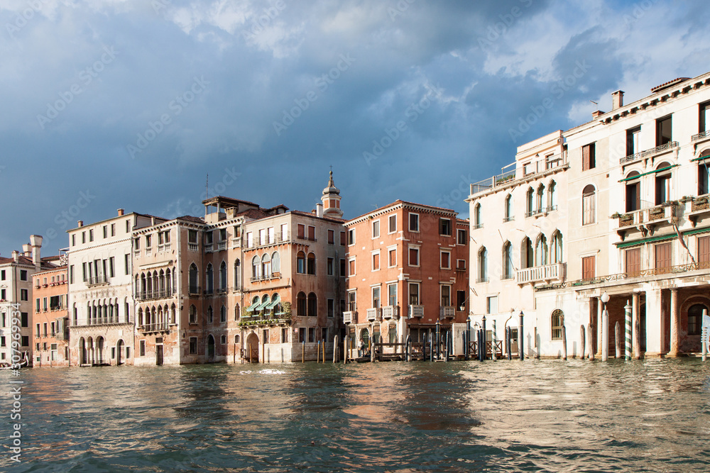 Old Buildings Facing the Grand Canal in Venice
