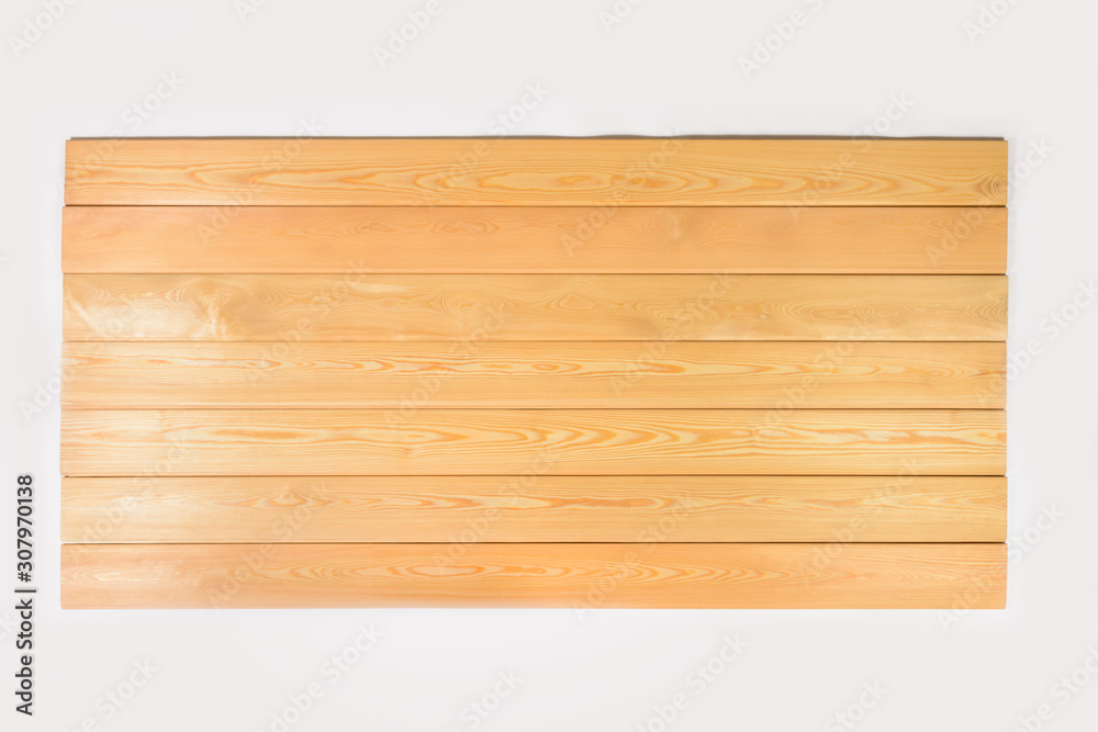 Wood board and timber cut and isolated on white background