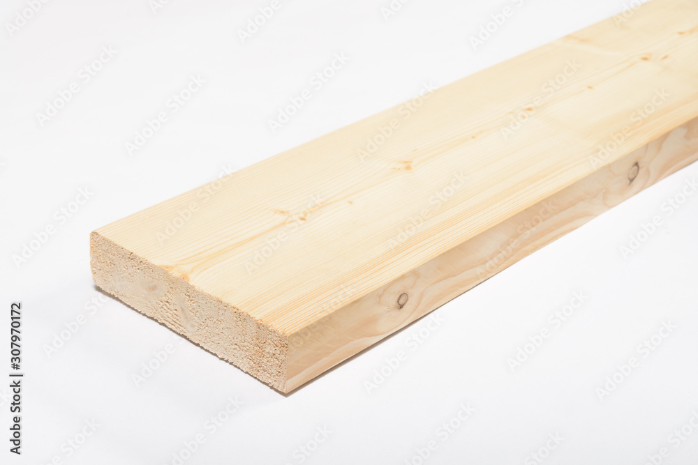 Wood board and timber cut and isolated on white background