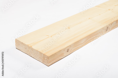 Wood board and timber cut and isolated on white background