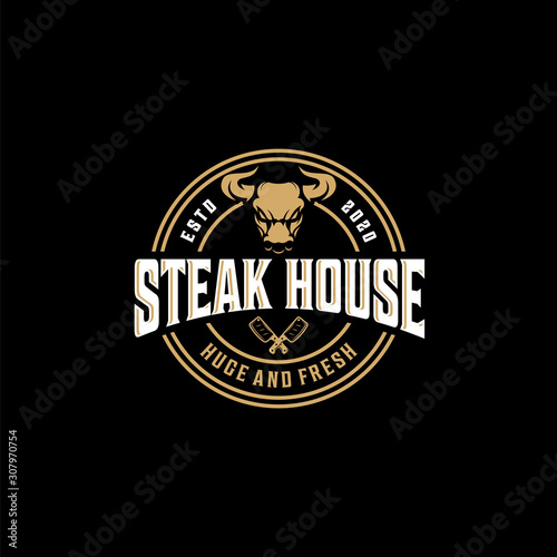 Steak house vintage logo design inspiration