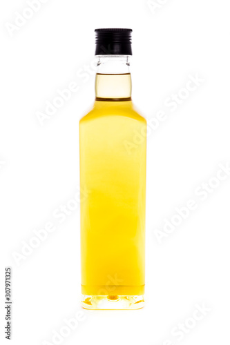 Olive oil or vegetable oil bottle isolate on white background.