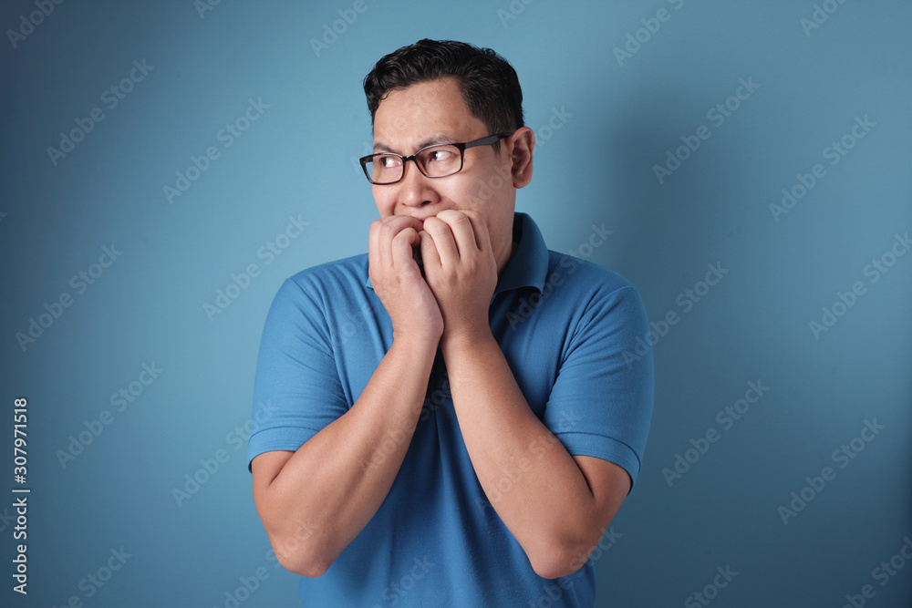Young Man Nervous Afraid or Worried of Something Young Man Nervous Afraid or Worried of Something