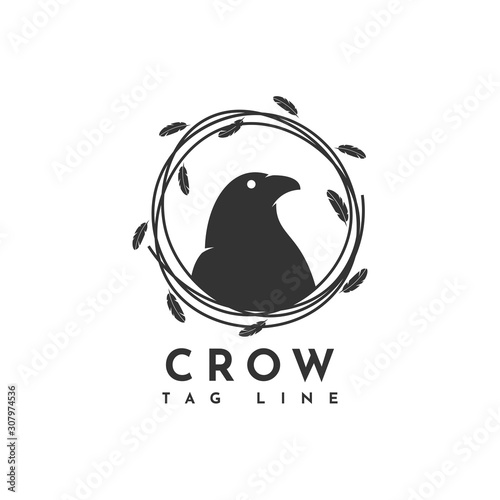 Crow Simple Logo Template Design