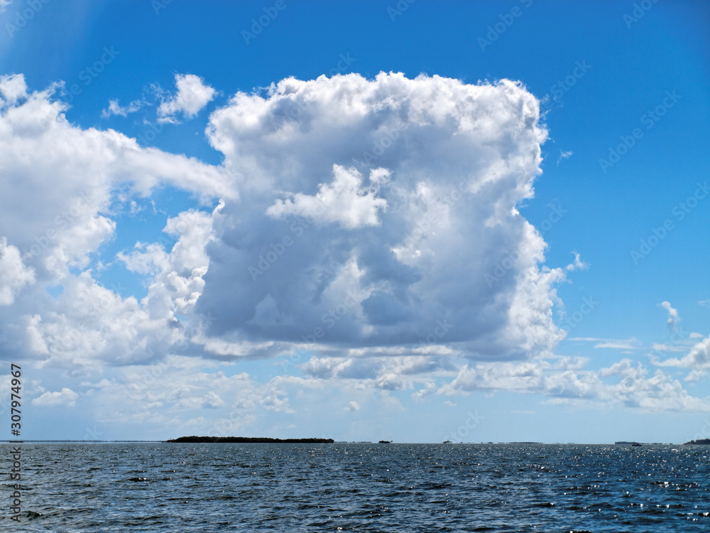 Rare Square shaped white cloud in blue sky. Australia. Rare Square shaped white cloud in blue sky. Australia.