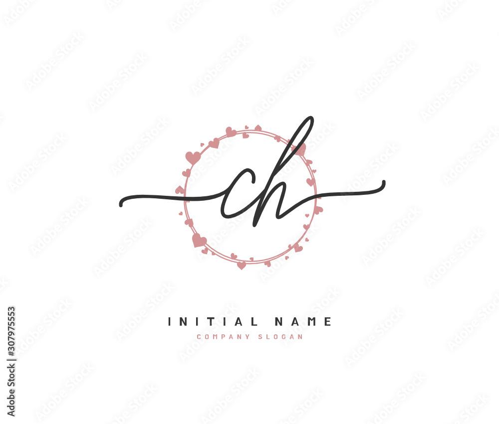 C H CH Beauty vector initial logo, handwriting logo of initial signature, wedding, fashion, jewerly, boutique, floral and botanical with creative template for any company or business. C H CH Beauty vector initial logo, handwriting logo of initial signature, wedding, fashion, jewerly, boutique, floral and botanical with creative template for any company or business.