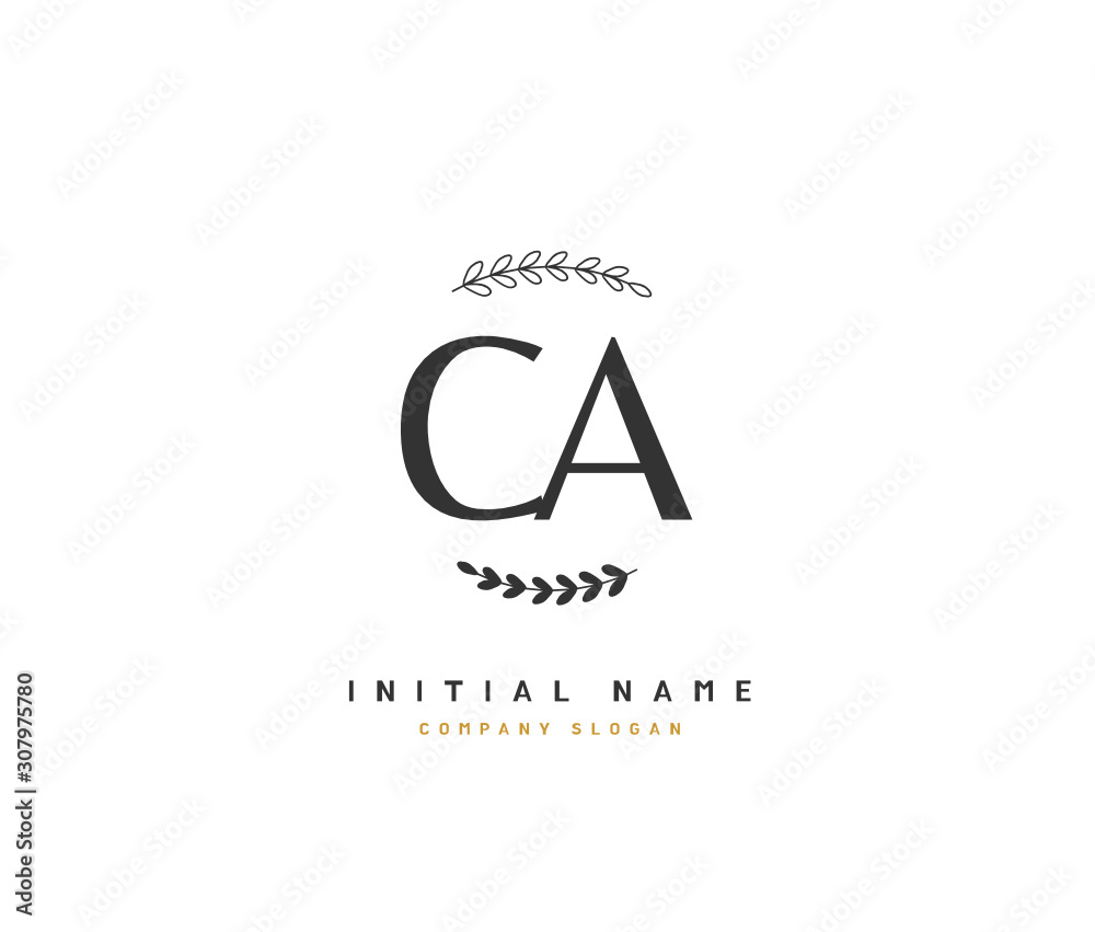 C A CA Beauty vector initial logo, handwriting logo of initial signature, wedding, fashion, jewerly, boutique, floral and botanical with creative template for any company or business. C A CA Beauty vector initial logo, handwriting logo of initial signature, wedding, fashion, jewerly, boutique, floral and botanical with creative template for any company or business.