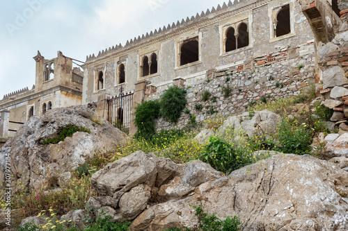Ruins of Kasbah in Tetouan (Northern Morocco). In Morocco kasbah frequently refers to multiple buildings in a keep, a citadel, or several structures behind a defensive wall.