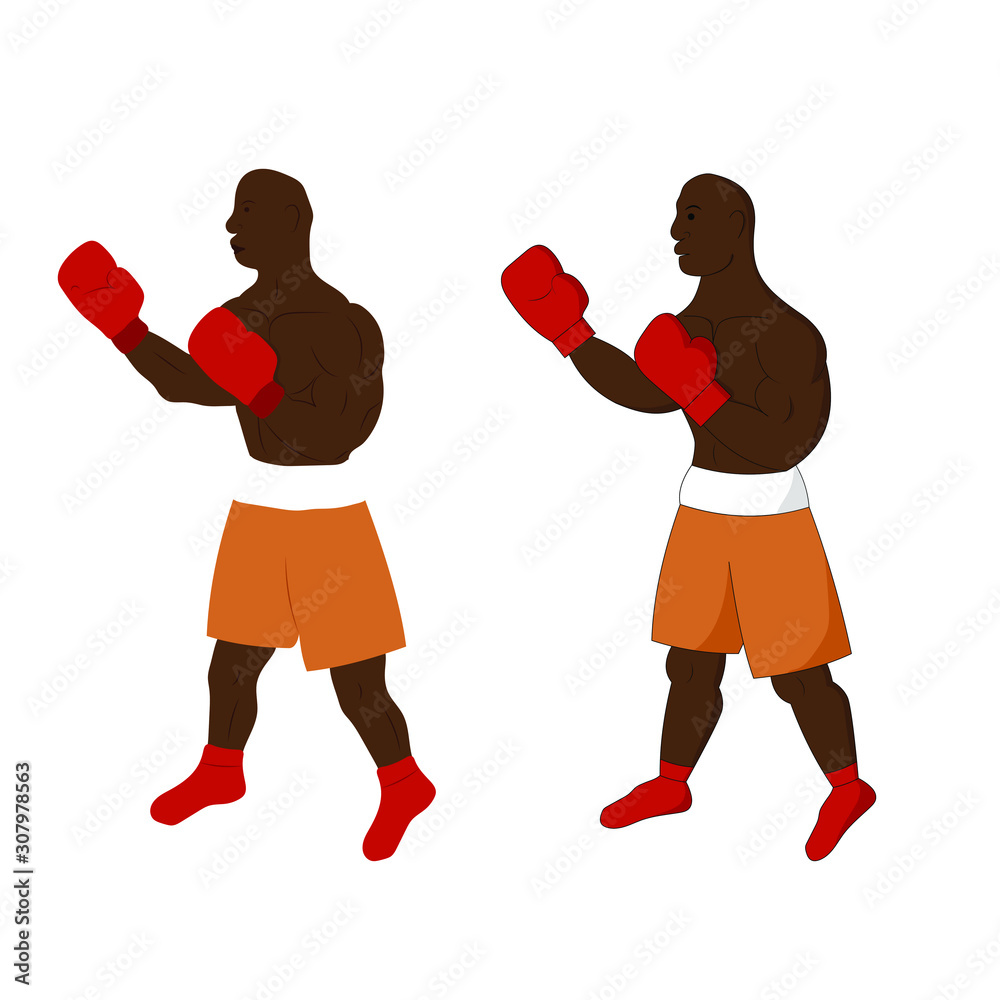 Boxer. Vector illustration. Fighter. Flat style.