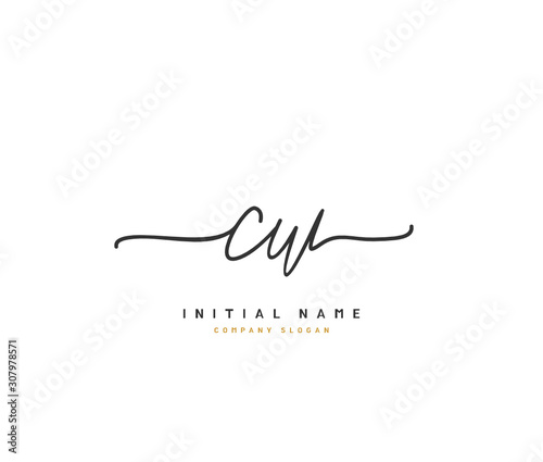 C W CW Beauty vector initial logo, handwriting logo of initial signature, wedding, fashion, jewerly, boutique, floral and botanical with creative template for any company or business.