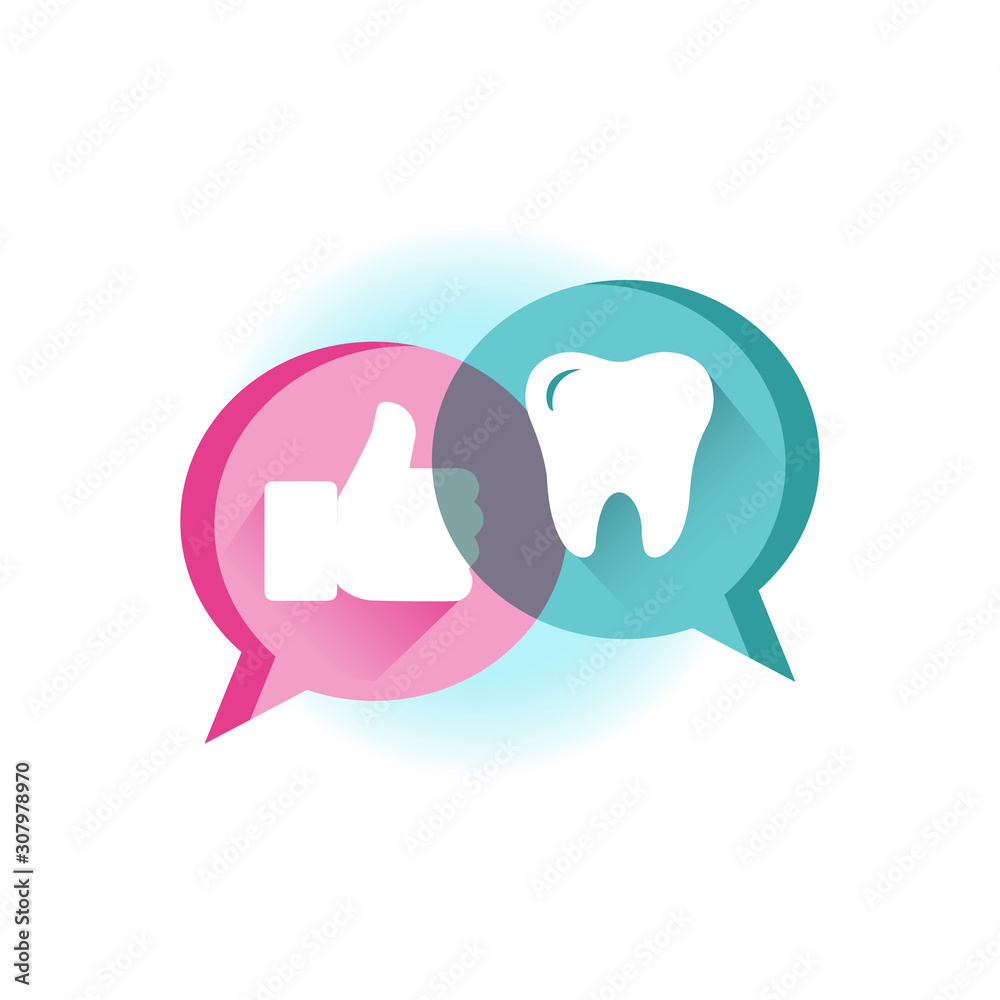 good review dental care service vector logo icon in vibrant color good review dental care service vector logo icon in vibrant color