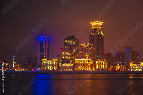 Shanghai at night. Located in The Bund photo