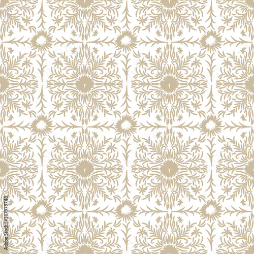 A seamless vector pattern with botanical lace squares in light colors. Vintage surface print design. Great for backgeounds, stationery, wedding cards, invitations and gift wrap. photo
