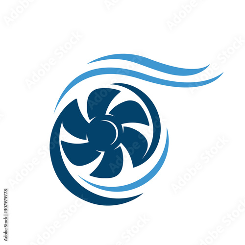 new abstract water wind turbine logo design vector illustrations