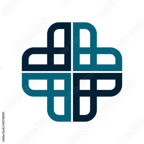 Abstract medical cross star logo