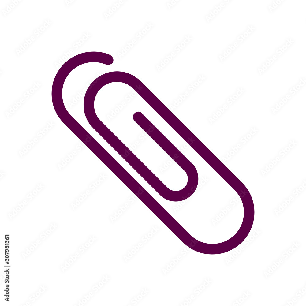 Paper clip vector icon on white background. Paper clip icon in modern design style. Paper clip vector icon on white background. Paper clip icon in modern design style.