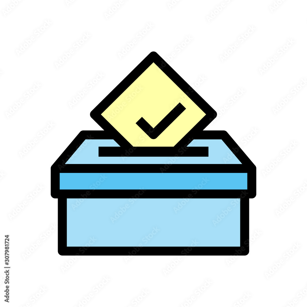 voting box icon isolated on white background from voting elections collection. voting box icon isolated on white background from voting elections collection.