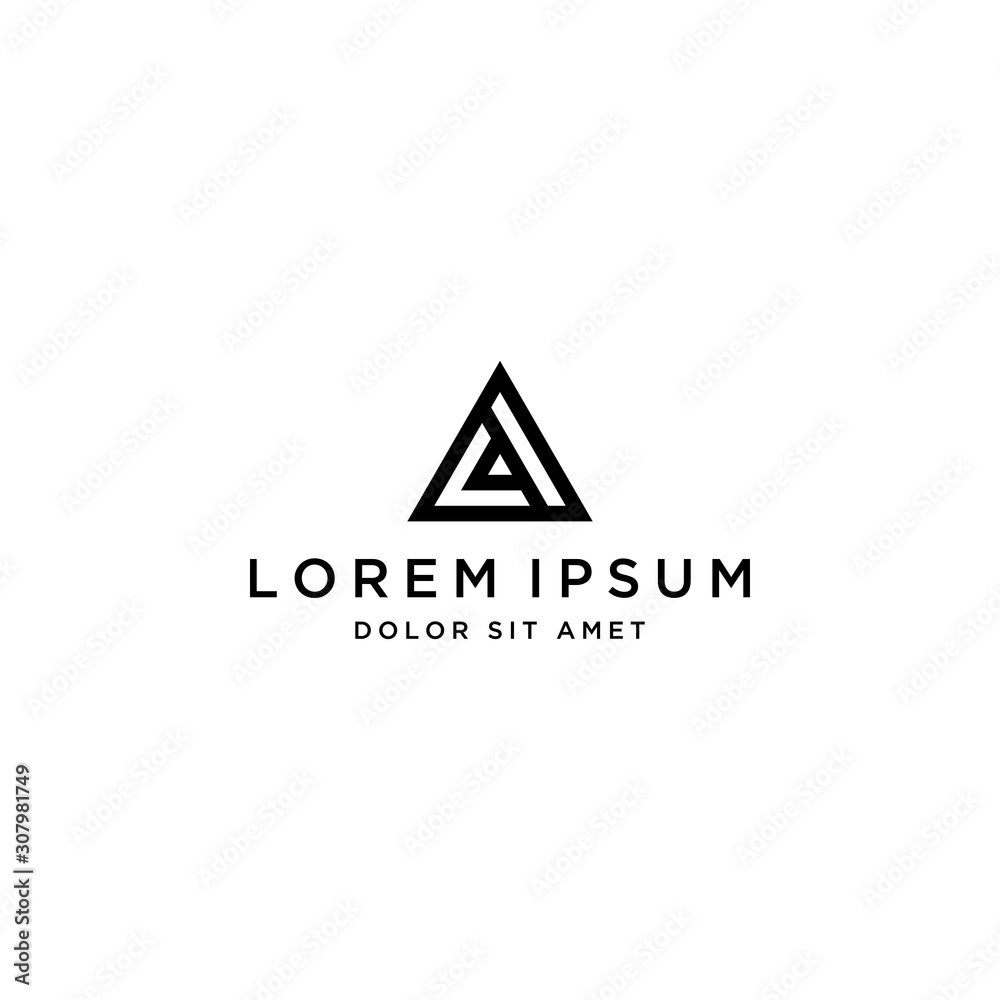 logo design geometric triangle or monogram or initials letter A or AC with line art style logo design geometric triangle or monogram or initials letter A or AC with line art style