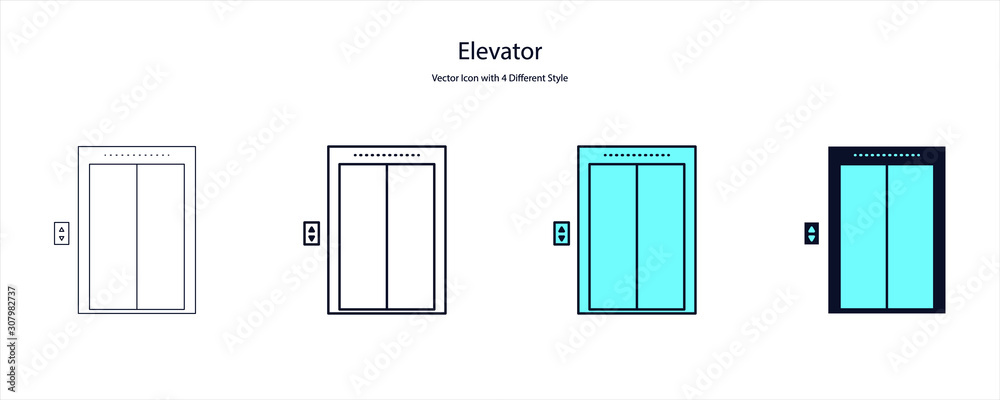 Elevator Vector Icon with 4 Different Style Elevator Vector Icon with 4 Different Style
