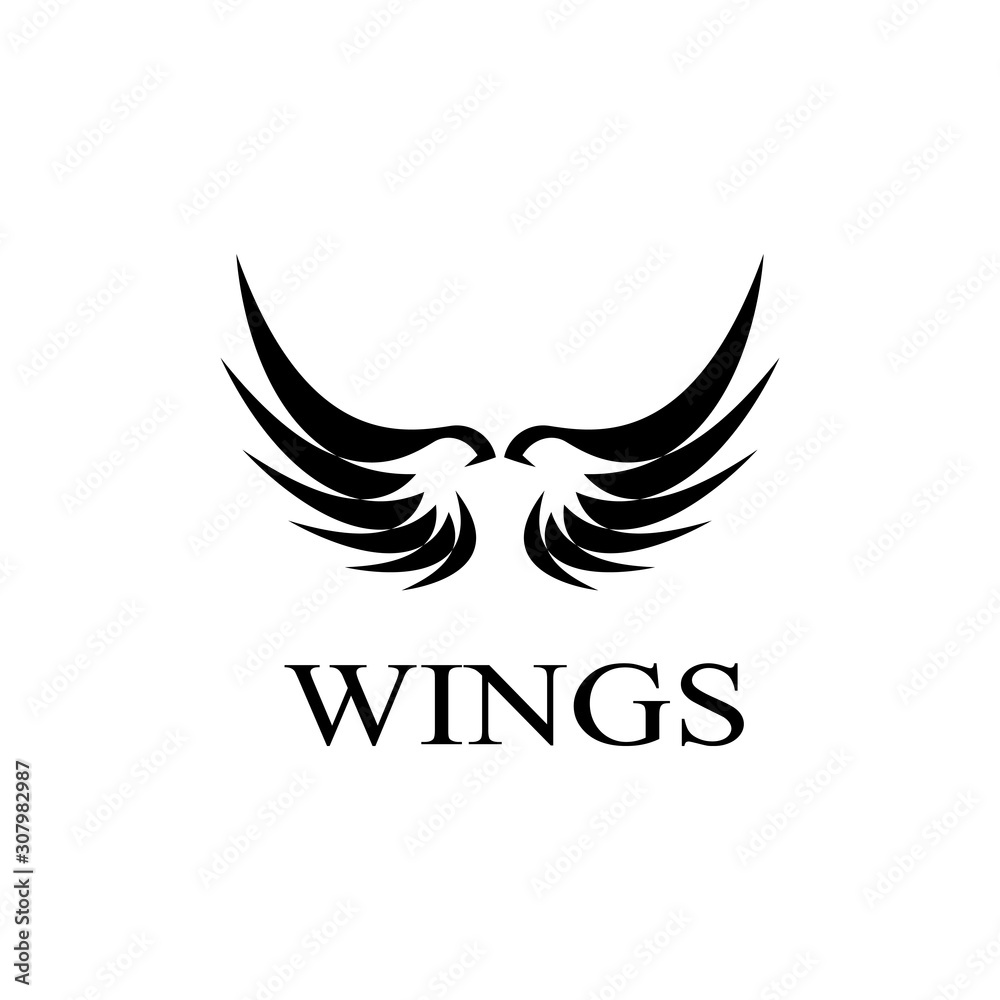 wings logo design and ilustration template. wings logo design and ilustration template.